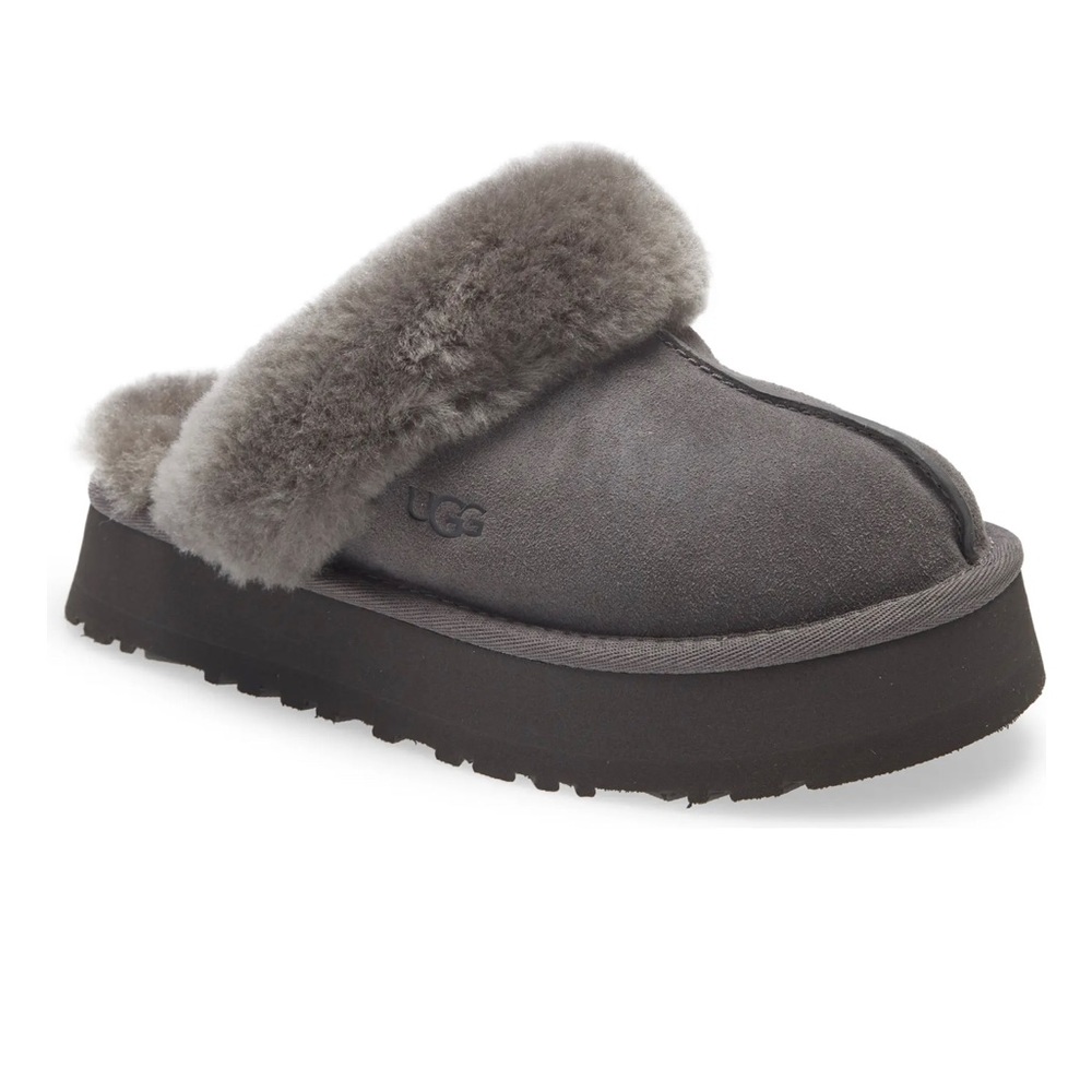 Ugg Disquette Platform Slides Grey(Charcoal) Size… - image 1